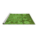 Sideview of Machine Washable Abstract Green Modern Area Rugs, wshabs4005grn