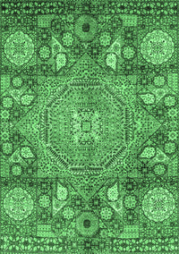 Abstract Emerald Green Modern Rug, abs4005emgrn