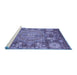 Sideview of Machine Washable Abstract Blue Modern Rug, wshabs4005blu