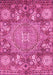 Machine Washable Abstract Pink Modern Rug, wshabs4005pnk