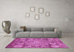 Machine Washable Abstract Purple Modern Area Rugs in a Living Room, wshabs4005pur