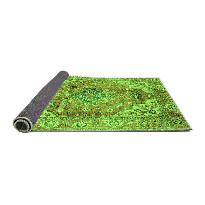 Sideview of Abstract Green Modern Rug, abs4006grn
