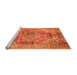 Sideview of Machine Washable Abstract Orange Modern Area Rugs, wshabs4006org