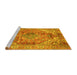 Sideview of Machine Washable Abstract Yellow Modern Rug, wshabs4006yw