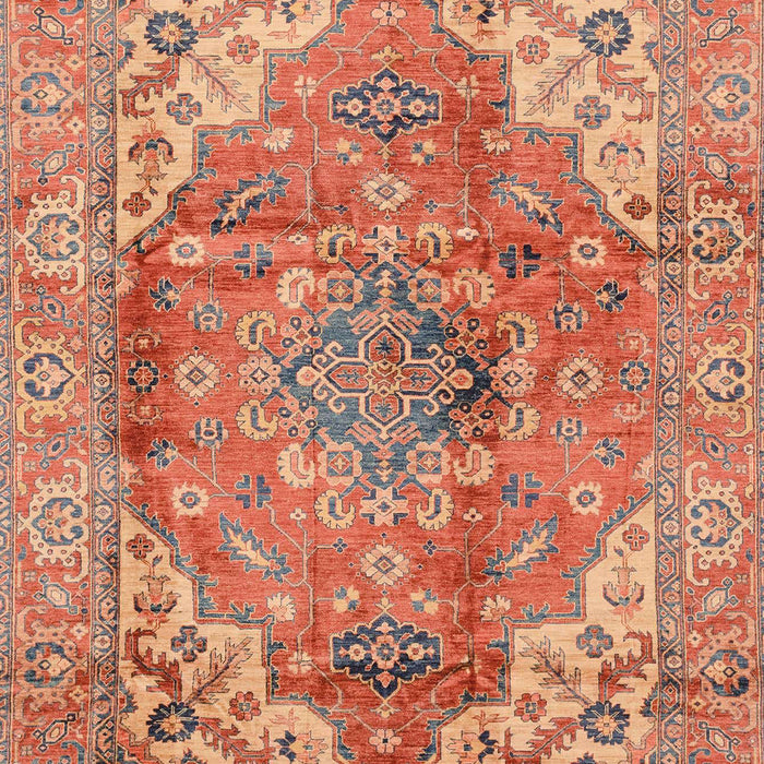 Machine Washable Abstract Red Rug, wshabs4006