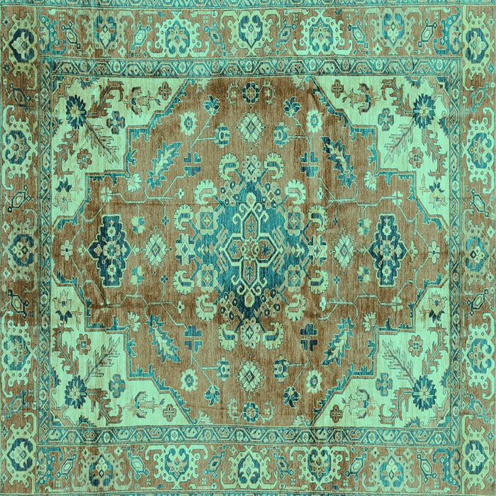 Square Abstract Turquoise Modern Rug, abs4006turq
