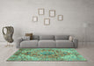 Machine Washable Abstract Turquoise Modern Area Rugs in a Living Room,, wshabs4006turq