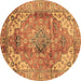 Round Machine Washable Abstract Brown Modern Rug, wshabs4006brn