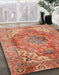 Abstract Red Modern Rug in Family Room, abs4006