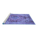 Sideview of Machine Washable Abstract Blue Modern Rug, wshabs4006blu