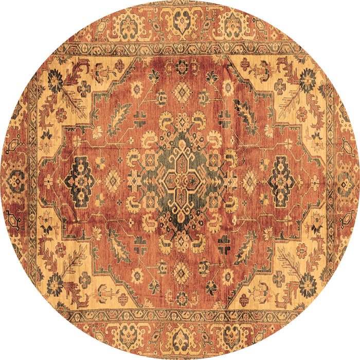 Round Abstract Brown Modern Rug, abs4006brn