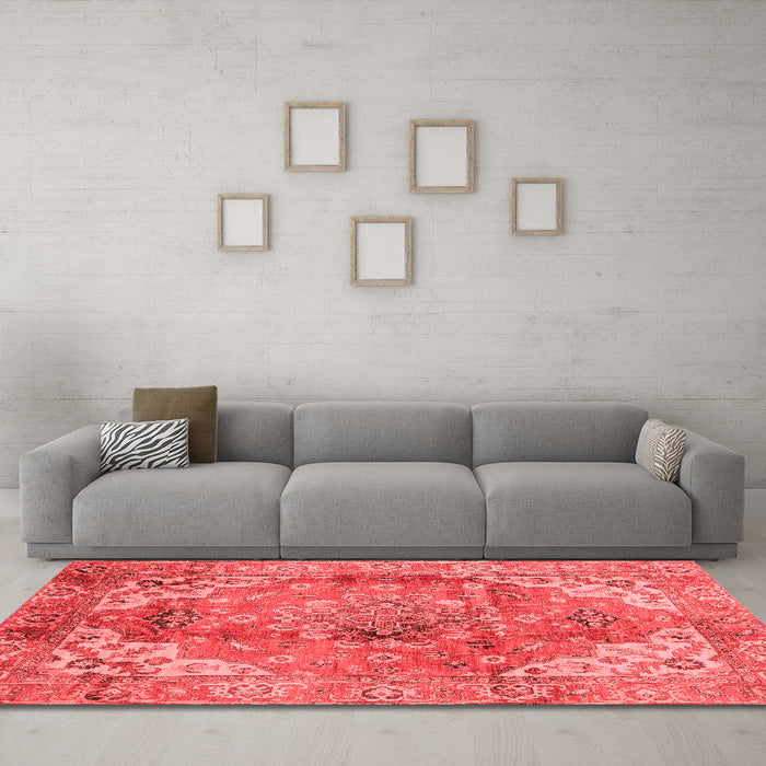 Modern Red Washable Rugs