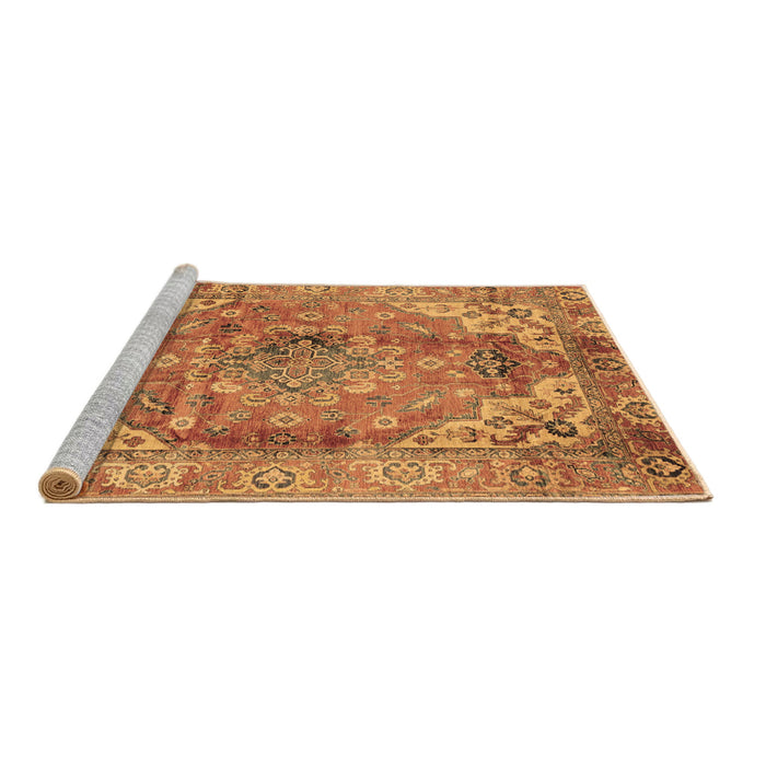 Sideview of Machine Washable Abstract Brown Modern Rug, wshabs4006brn
