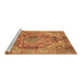 Sideview of Machine Washable Abstract Brown Modern Rug, wshabs4006brn