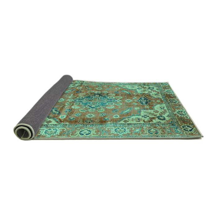 Sideview of Abstract Turquoise Modern Rug, abs4006turq