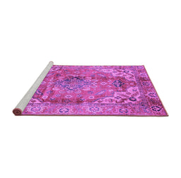 Sideview of Machine Washable Abstract Purple Modern Area Rugs, wshabs4006pur