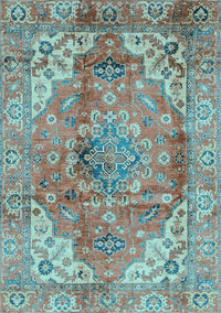 Abstract Light Blue Modern Rug, abs4006lblu