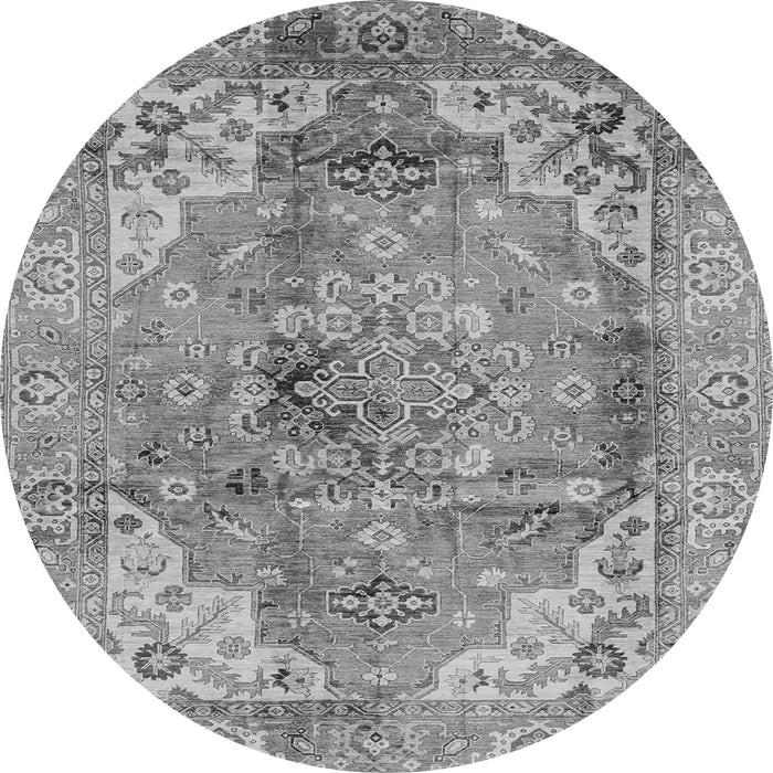 Round Abstract Gray Modern Rug, abs4006gry