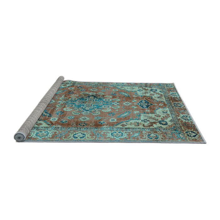 Sideview of Machine Washable Abstract Light Blue Modern Rug, wshabs4006lblu