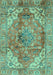 Machine Washable Abstract Turquoise Modern Area Rugs, wshabs4006turq