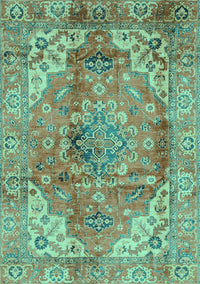 Abstract Turquoise Modern Rug, abs4006turq