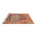 Sideview of Machine Washable Abstract Red Rug, wshabs4007