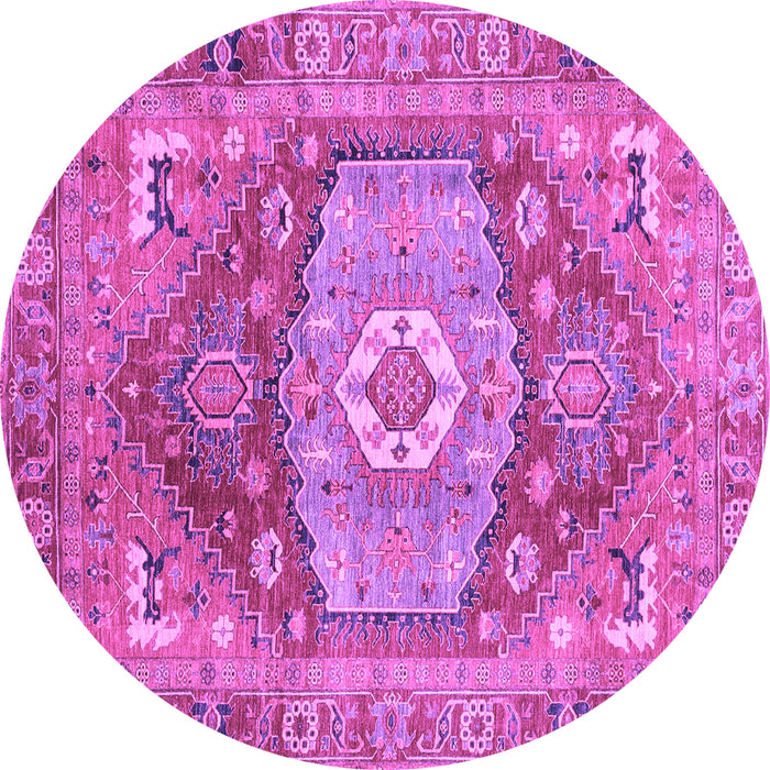 Round Machine Washable Persian Purple Traditional Area Rugs, wshabs4007pur