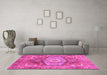 Machine Washable Persian Pink Traditional Rug in a Living Room, wshabs4007pnk