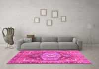 Machine Washable Persian Pink Traditional Rug, wshabs4007pnk