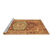 Sideview of Machine Washable Persian Brown Traditional Rug, wshabs4007brn