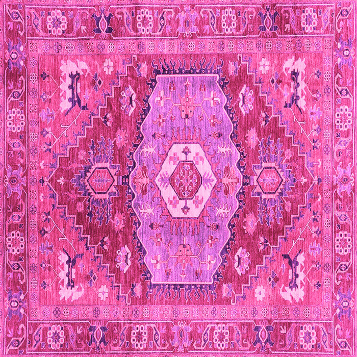 Square Machine Washable Persian Pink Traditional Rug, wshabs4007pnk