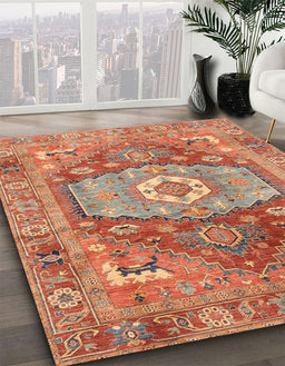 Abstract Red Persian Rug in Family Room, abs4007