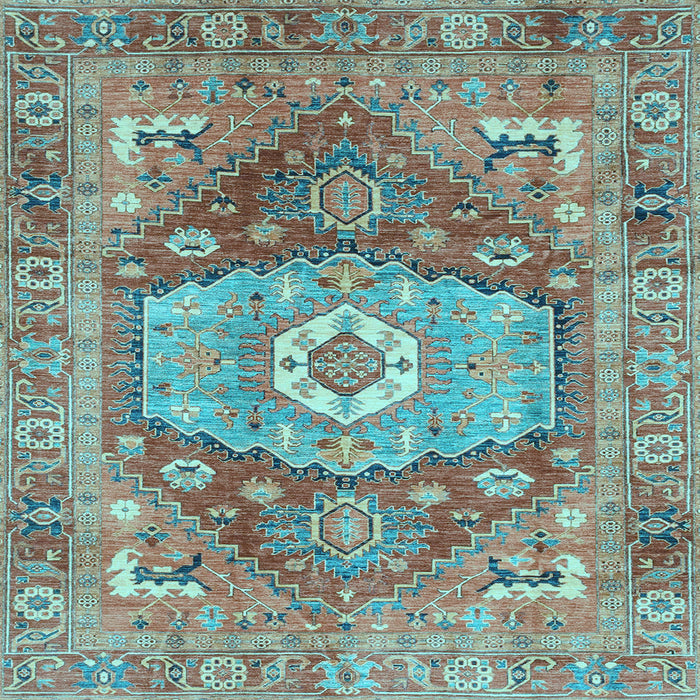 Square Persian Light Blue Traditional Rug, abs4007lblu