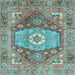 Square Persian Light Blue Traditional Rug, abs4007lblu