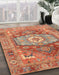 Abstract Red Persian Rug in Family Room, abs4007