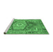 Sideview of Machine Washable Persian Emerald Green Traditional Area Rugs, wshabs4007emgrn