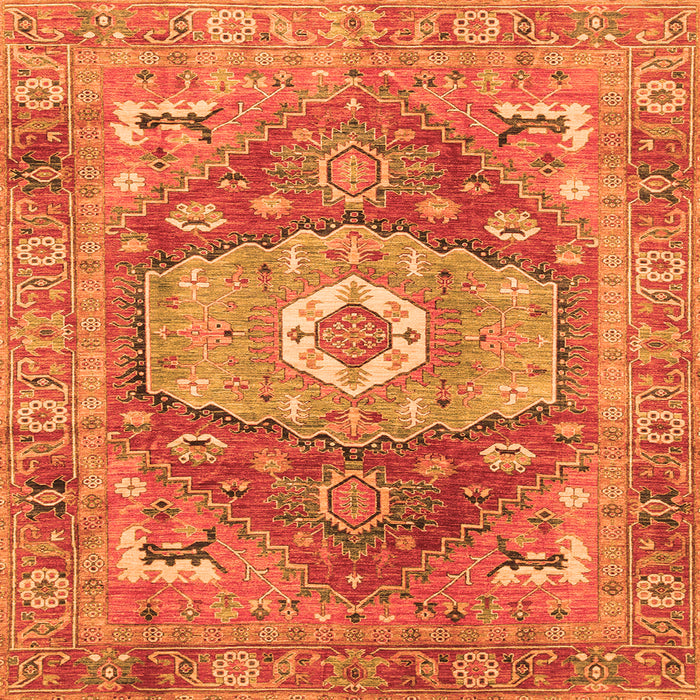 Square Persian Orange Traditional Rug, abs4007org