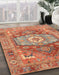 Machine Washable Abstract Red Rug in a Family Room, wshabs4007