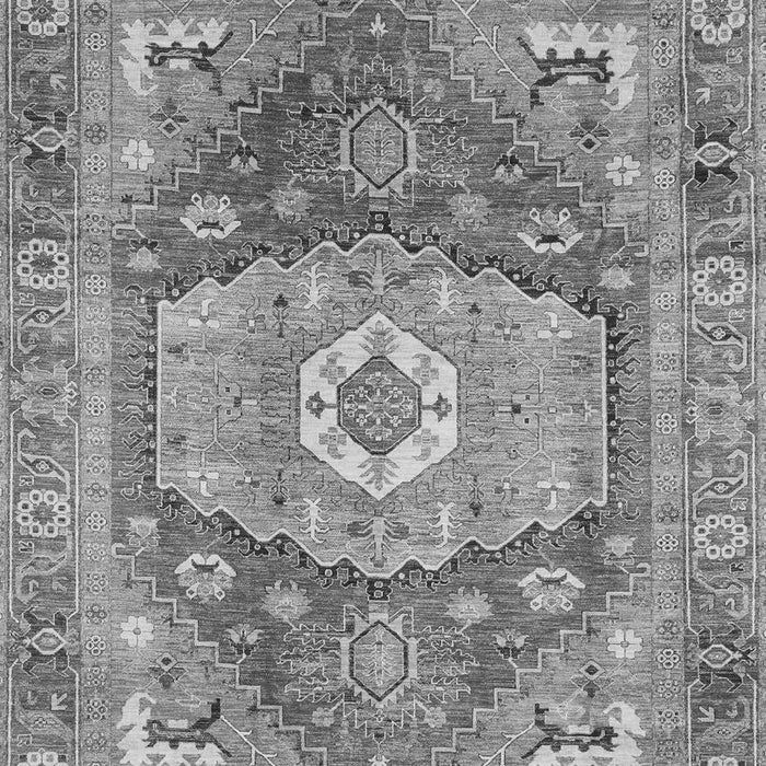 Machine Washable Persian Gray Traditional Rug, wshabs4007gry