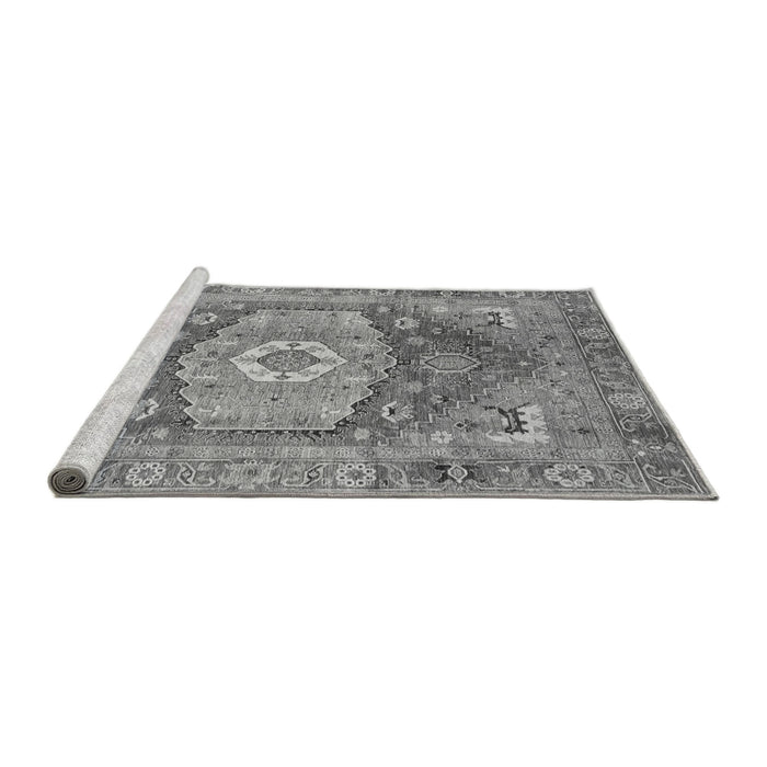 Sideview of Machine Washable Persian Gray Traditional Rug, wshabs4007gry