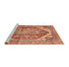 Sideview of Machine Washable Abstract Red Rug, wshabs4008