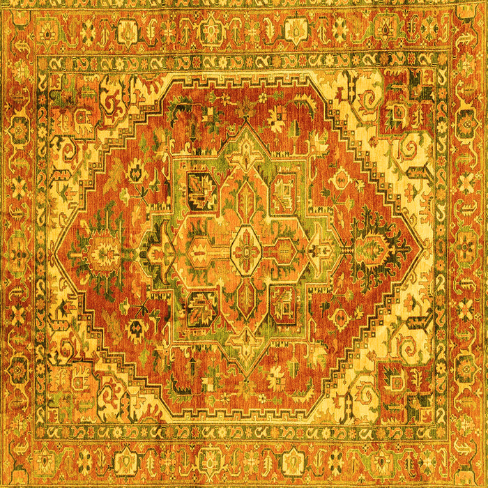 Square Machine Washable Persian Yellow Traditional Rug, wshabs4008yw
