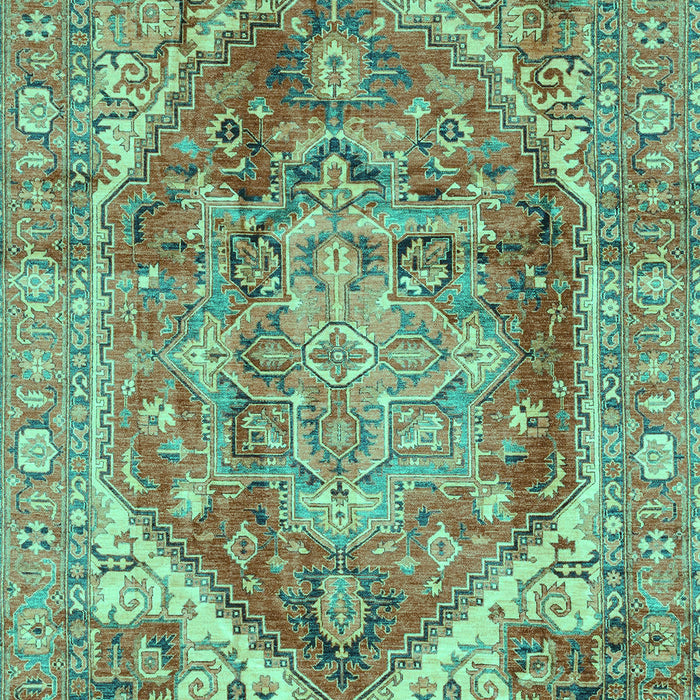 Machine Washable Persian Turquoise Traditional Area Rugs, wshabs4008turq