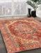 Machine Washable Abstract Red Rug in a Family Room, wshabs4008