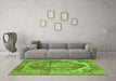 Machine Washable Persian Green Traditional Area Rugs in a Living Room,, wshabs4008grn