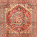 Square Abstract Red Persian Rug, abs4008