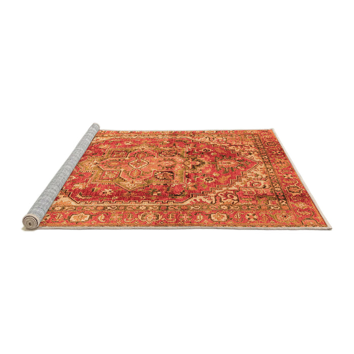 Sideview of Machine Washable Persian Orange Traditional Area Rugs, wshabs4008org