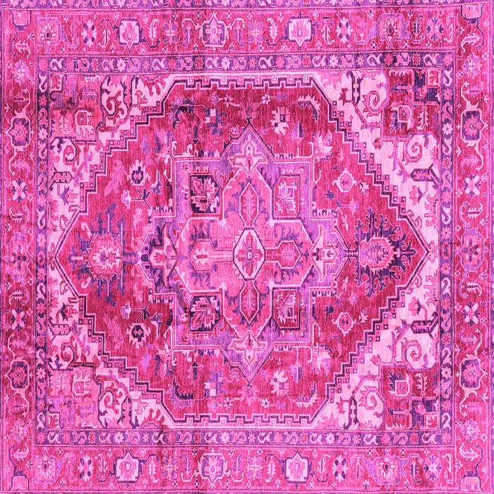 Square Machine Washable Persian Pink Traditional Rug, wshabs4008pnk