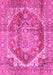 Machine Washable Persian Pink Traditional Rug, wshabs4008pnk