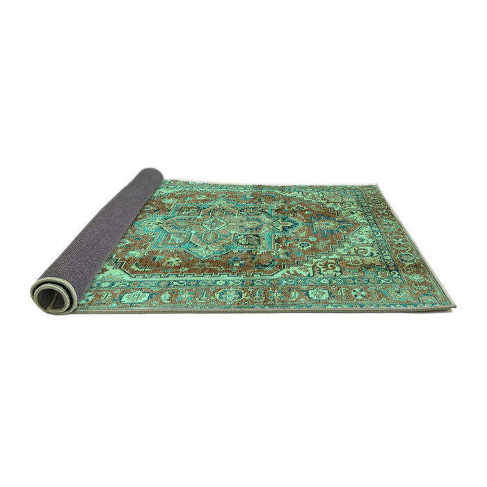 Sideview of Persian Turquoise Traditional Rug, abs4008turq